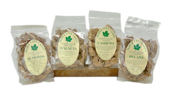 Maple City Candy Maple Sugar Coated Nuts:   Walnuts, Pecans, Cashews & Almonds